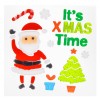 Autocolante Gel Crăciun, Model Moș Crăciun și Brad, Dimensiuni 9x14.5cm și 6x10cm, Mesaj &quot;It&#039;s Xmas Time&quot;, Multicolor, Avertismente inclusiv Pericol d, Oem