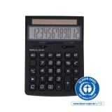 Calculator de birou MAUL ECO850, 12 digits, realizat din plastic reciclat, incarcare solara - negru