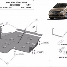 Scut metalic cutie de viteze si reductor Mercedes Viano W639 4x4 automata 2003-2014