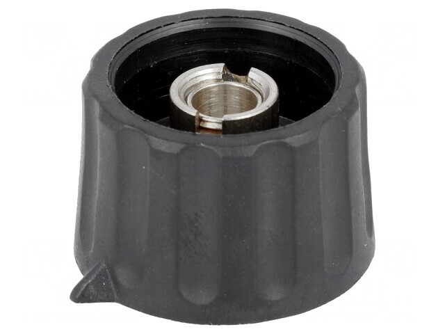 Buton rotativ negru cu indicator plastic 6mm
