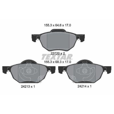 Placute frana Honda Accord 7 (Cl Cn) 01.03-09.12, Accord 7 Tourer (Estate) (Cm Cn) 04.03-05.08, Fata, TEXTAR foto