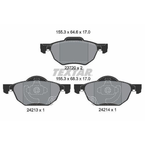 Placute frana Honda Accord 7 (Cl Cn) 01.03-09.12, Accord 7 Tourer (Estate) (Cm Cn) 04.03-05.08, Fata, TEXTAR