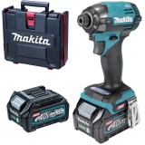 Makita TD002GD202 XGT - Masina de insurubat cu impact cu 2 acumulatori Li-Ion 40 V 2.5 Ah 220 Nm M4-M8 valiza plastic