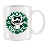 Cana alba personalizata Stitch and Coffee Starbucks, INOVATIX&reg;. 330ml