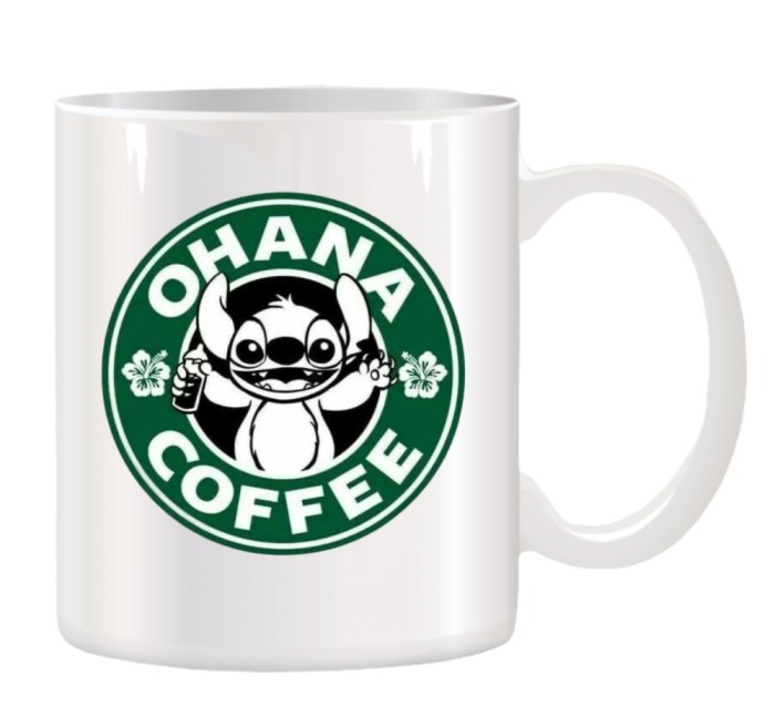 Cana alba personalizata Stitch and Coffee Starbucks, INOVATIX&reg;. 330ml