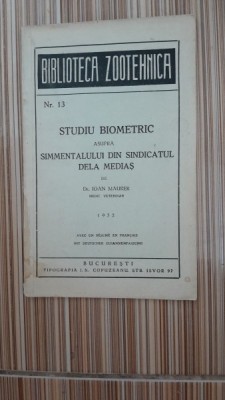 Studiu biometric asupra simmentalului din sindicatul de la Medias - Ioan Maurer foto