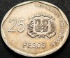 Moneda exotica 25 PESOS - DOMINICANA, anul 2008 * cod 5072, America Centrala si de Sud