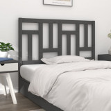 Tăblie de pat, gri, 165,5x4x100 cm, lemn masiv de pin, vidaXL