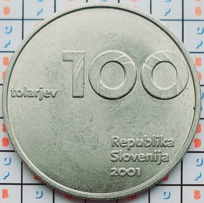 Slovenia 100 Tolarjev (Slovenia and the Tolar Anniversary) 2001 - km 42 - A032 foto