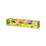 Acuarele pentru pictura cu degetele fara gluten,culori trendy, set 4 culori x 110ml, SES Creative