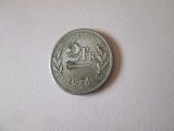 Belgia 2 Francs 1944 Ocupatia Aliata moneda din otel placat cu zinc, Europa