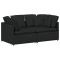 Canapea modulara cu perne, negru, textil