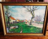 Litteczky Endre (1880-1953) tablou ulei pe p&acirc;nză, peisaj sătmărean din 1942
