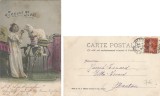 ~Franta, Carte postala, felicitare de Craciun, 1923