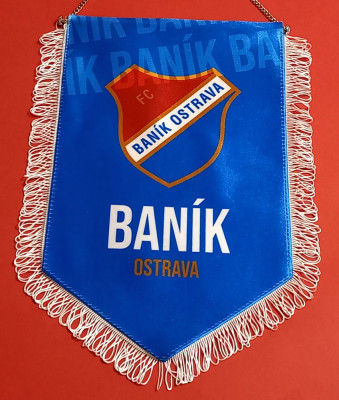 Fanion (protocol-oficial) fotbal - FC BANIK OSTRAVA (Cehia) 38x24 cm foto