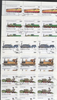 Niger 1980 Trains Locomotives x 25 sets Mi.707-11 used V.015 foto