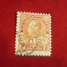 2 Timbre Canada 1916 Rege George V cu ITC - 2C roz si carmin stampilate