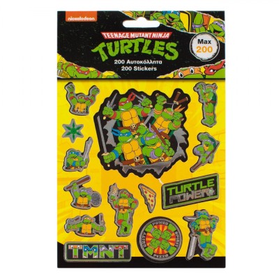 Set Autocolante Nickelodeon Teenage Mutant Ninja Turtles, 200 Bucăți, Multicolor foto