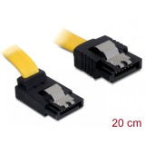 Cablu SATA II 3 Gb/s 20cm drept/jos galben, Delock 82470
