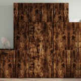 Dulap &icirc;nalt, stejar fumuriu, 80x42,5x249 cm, lemn prelucrat