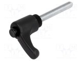 Manetă franceză 40mm cu filet, 30mm lungime, corp negru - ELESA GANTER