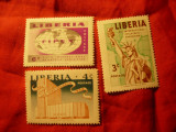 Serie mica Liberia - Expozitia Filatelica New York 1956, 3 valori stampilate, Nestampilat