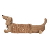 Cumpara ieftin Figurina Catelus textil maro auriu 58x20x21 cm