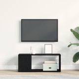 Dulap TV vidaXL Negru 80x24x32 cm Lemn Prelucrat, Comoda TV Living, Design Modern, Raft TV