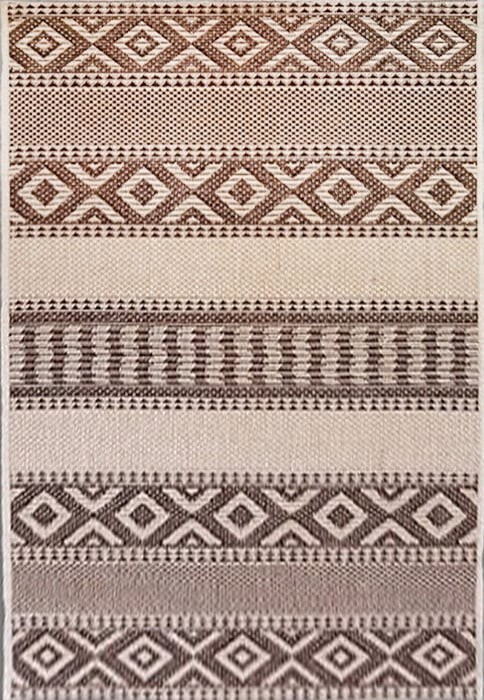 Covor Bucatarie Tip Iuta, Model Natura 982-19, Marime 60 x 100 cm, Crem, Maro, Antialergic, Polipropilena, Living, Sufragerie, Birou, Terasa