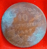 (M1577) MONEDA ITALIA - 10 CENTESIMI 1867, LIT. N, MONETARIA NAPOLI