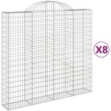 Cumpara ieftin Cosuri gabion arcuite 8 buc, 200x50x180/200 cm, fier galvanizat