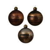 Cumpara ieftin Glob decorativ - Bauble with Small Lines - Black, Rose Wood, Blue Stone - mai multe culori | Kaemingk