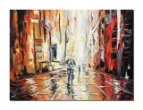 Cumpara ieftin Tablou 3D pictat manual living, dormitor, Impreuna spre viitor, 80x60cm ulei pe panza, gata de expus pe perete