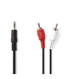 Cablu Audio Stereo Nedis Jack 3.5mm Tata - 2x RCA Tata, 1m, Negru