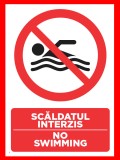 Placuta pentru scaldatul interzis no swimming