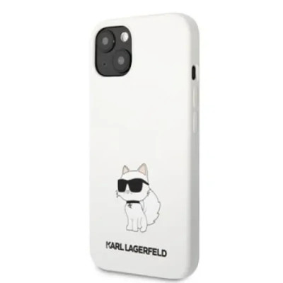 Husa Karl Lagerfeld Liquid Silicone Choupette NFT iPhone 13 White foto