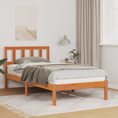 vidaXL Cadru de pat Maro ceruit 90 x 190 cm Lemn masiv de pin 872256 foto