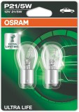 Set 2 Becuri 12V P21 5W Osram, Ultra Life Blister