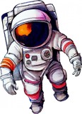 Cumpara ieftin Sticker decorativ, Astronaut, Gri, 82 cm, 8177ST-8, Oem