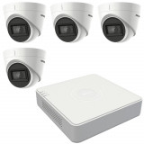 Sistem supraveghere video 4 camere Hikvision 5MP, lentila 2.8mm IR 40m, DVR 4 canale TurboHD SafetyGuard Surveillance