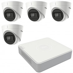 Sistem supraveghere video 4 camere Hikvision 5MP, lentila 2.8mm IR 40m, DVR 4 canale TurboHD