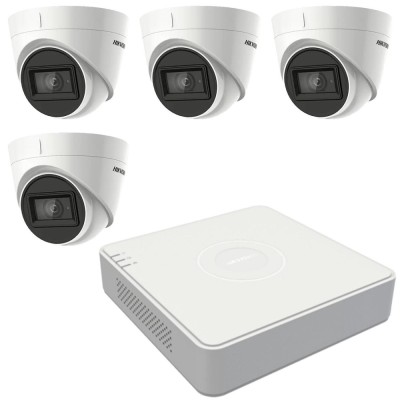 Sistem supraveghere video 4 camere Hikvision 5MP, lentila 2.8mm IR 40m, DVR 4 canale TurboHD SafetyGuard Surveillance foto