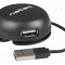 Hub USB NATEC 4 porturi USB 2.0 negru PnP 480Mbps