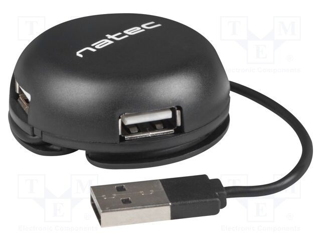 Hub USB NATEC 4 porturi USB 2.0 negru PnP 480Mbps