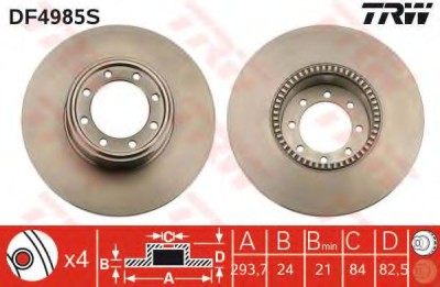 Disc frana IVECO DAILY III caroserie inchisa/combi (1997 - 2007) TRW DF4985S foto