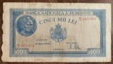 B11 88 - Bancnota foarte veche - Romania - 5000 lei - emisiune 15 decembrie 1944 - filigran BNR orizontal