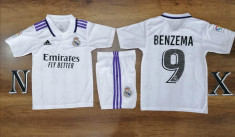 ECHIPAMENTE COMPLETE FOTBAL COPII 10/15 ANI,BENZEMA, REAL MADRID foto