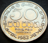 Cumpara ieftin Moneda exotica 50 CENTI - SRI LANKA, anul 1982 * cod 4325 = A.UNC, Asia