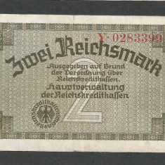 GERMANIA NAZISTA 2 MARCI REICHSMARK 1940 [27] P- 137a , 7 cifre , Litera Y