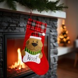 Cizma de Mos Craciun - caine - rosu - 42 x 24 cm